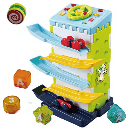 2 - in - 1 Playset with Race Track Shape Sorter & Rolling Ball Piano(Green) - Twisoo