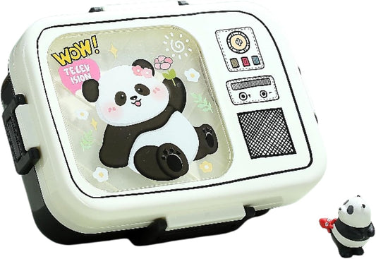 Dual Layer Bento Lunch Box with 3 Compartments