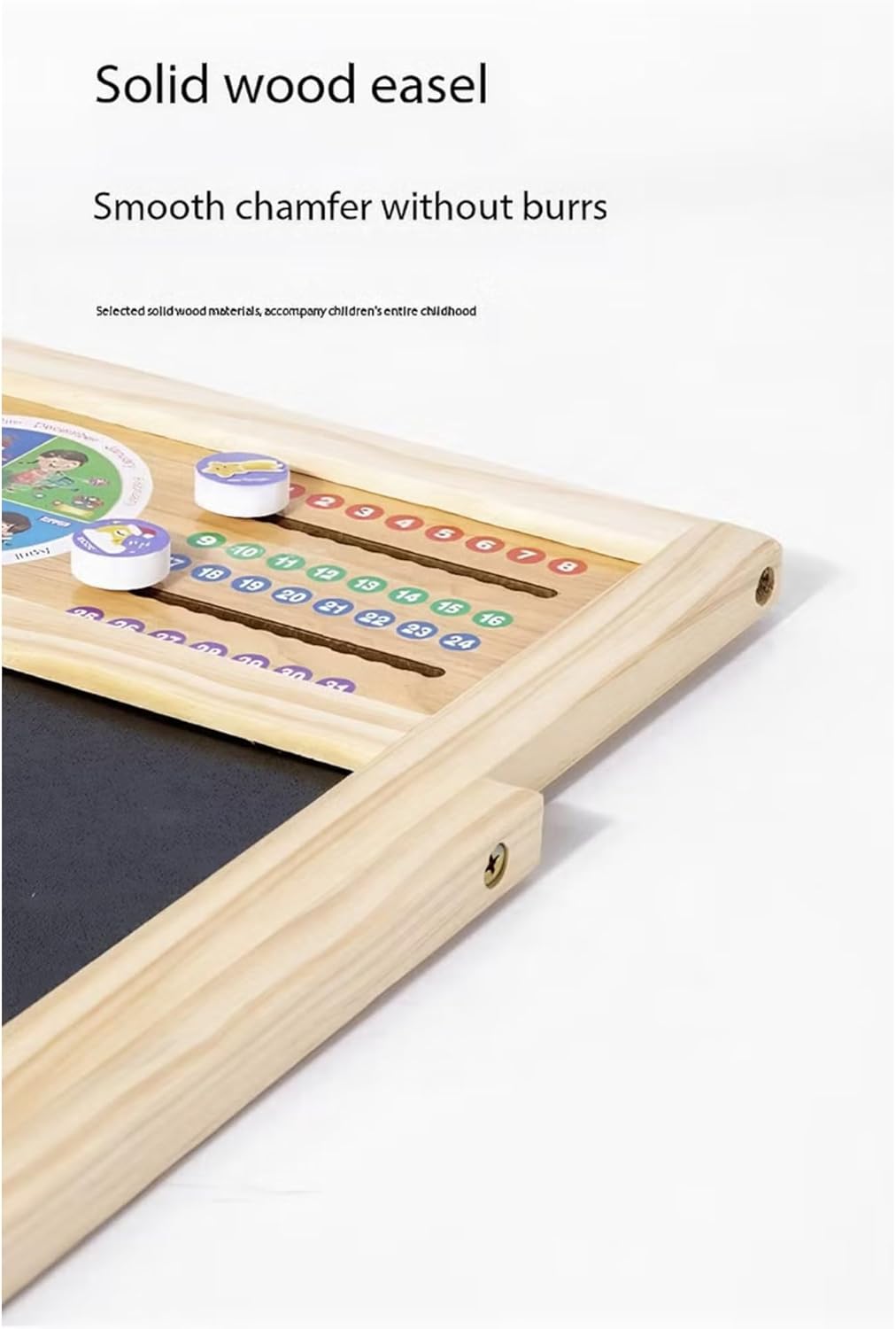 Kids Double-Sided Wooden Art Easel with Magnetic Black & White Board