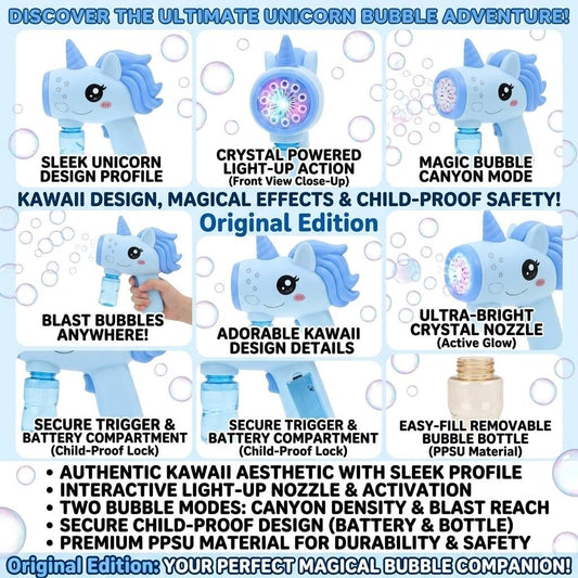 Kids Unicorn Bubble Machine Gun – Pack of 2(Blue+Pink)