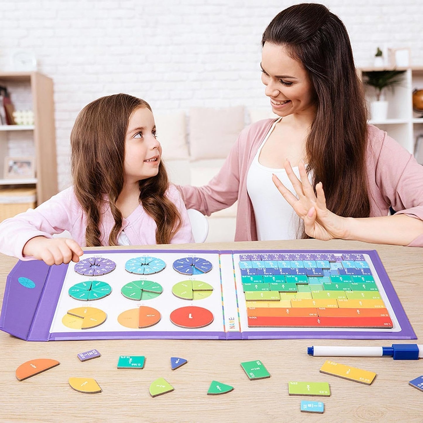Math Manipulatives Fraction Tiles & Circles for Kids