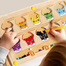Twisoo Montessori Wooden Magnetic Number Maze Toy – 2-in-1