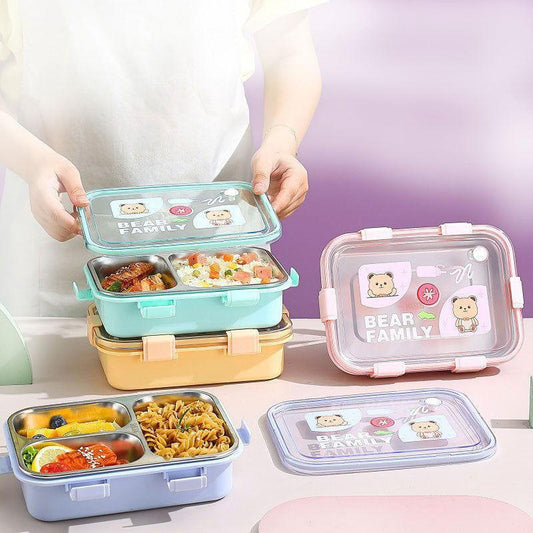 Heavy Meal 4 Compartment - Bento Lunch Box with Bowl (Bear) - Twisoo