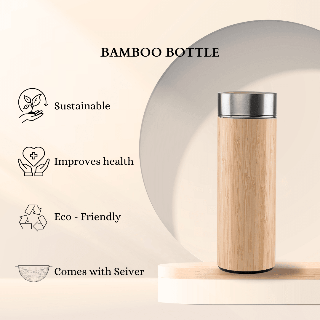 Stay Hydrated in Style with the Premium Bamboo Double Wall Stainless Steel Bottle (500ml) 🌿 - Twisoo