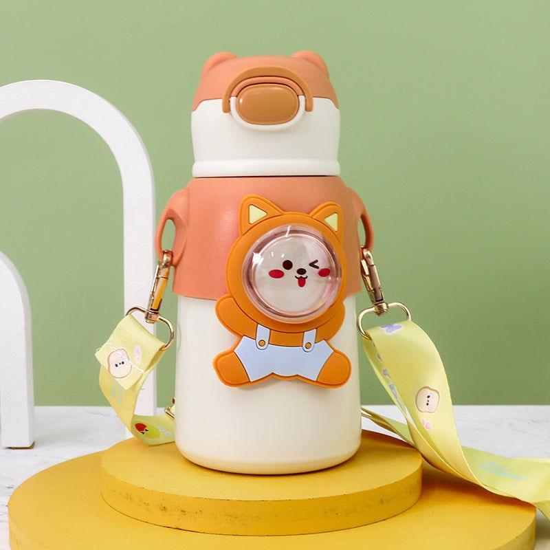 Thermal Stainless Steel School Water Bottle for Kids with Portable Strap - Twisoo