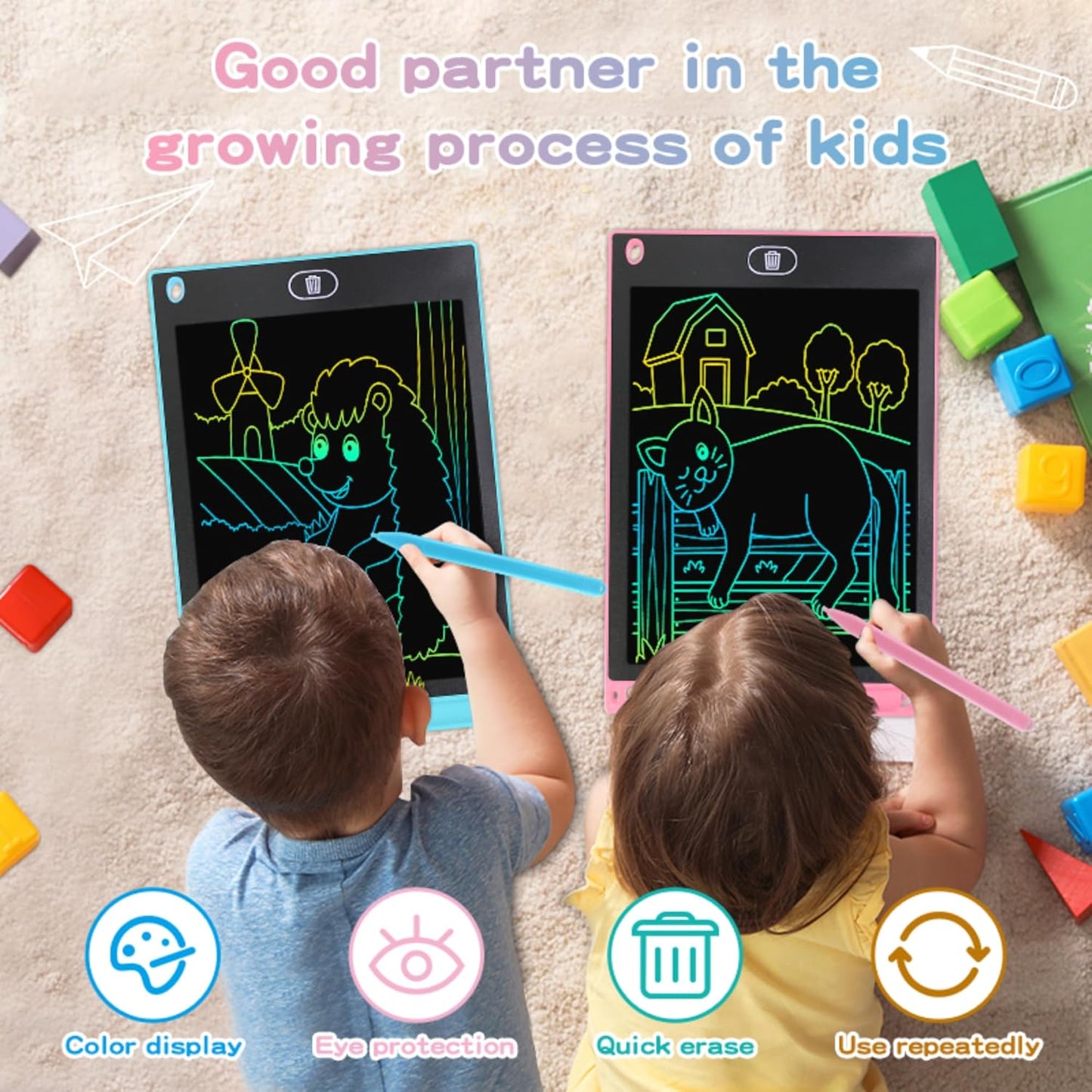LCD Writing Tablet 10 Inch & 12 Inch Digital Drawing Board for Kids