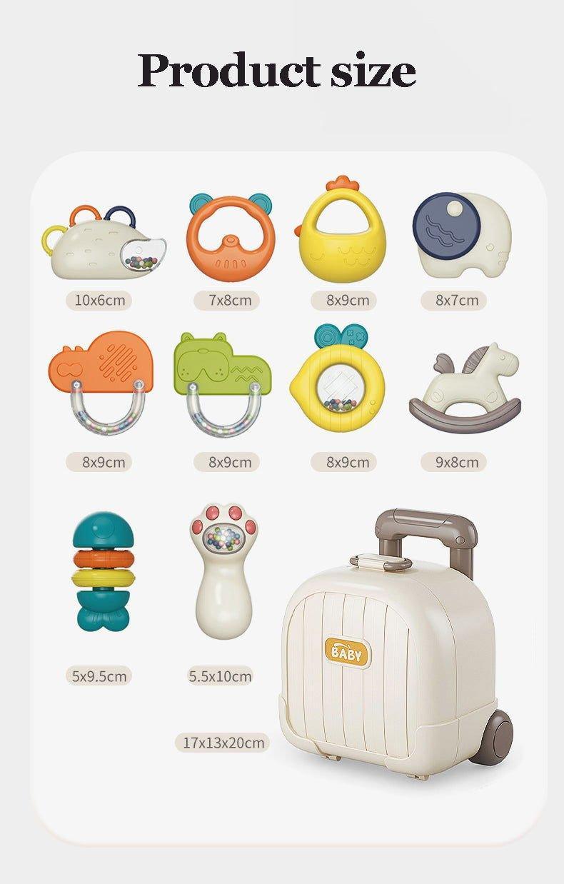 10pcs Rattle Toys Set with Suitcase for Infants | Safe and Fun Developmental Toy - Twisoo