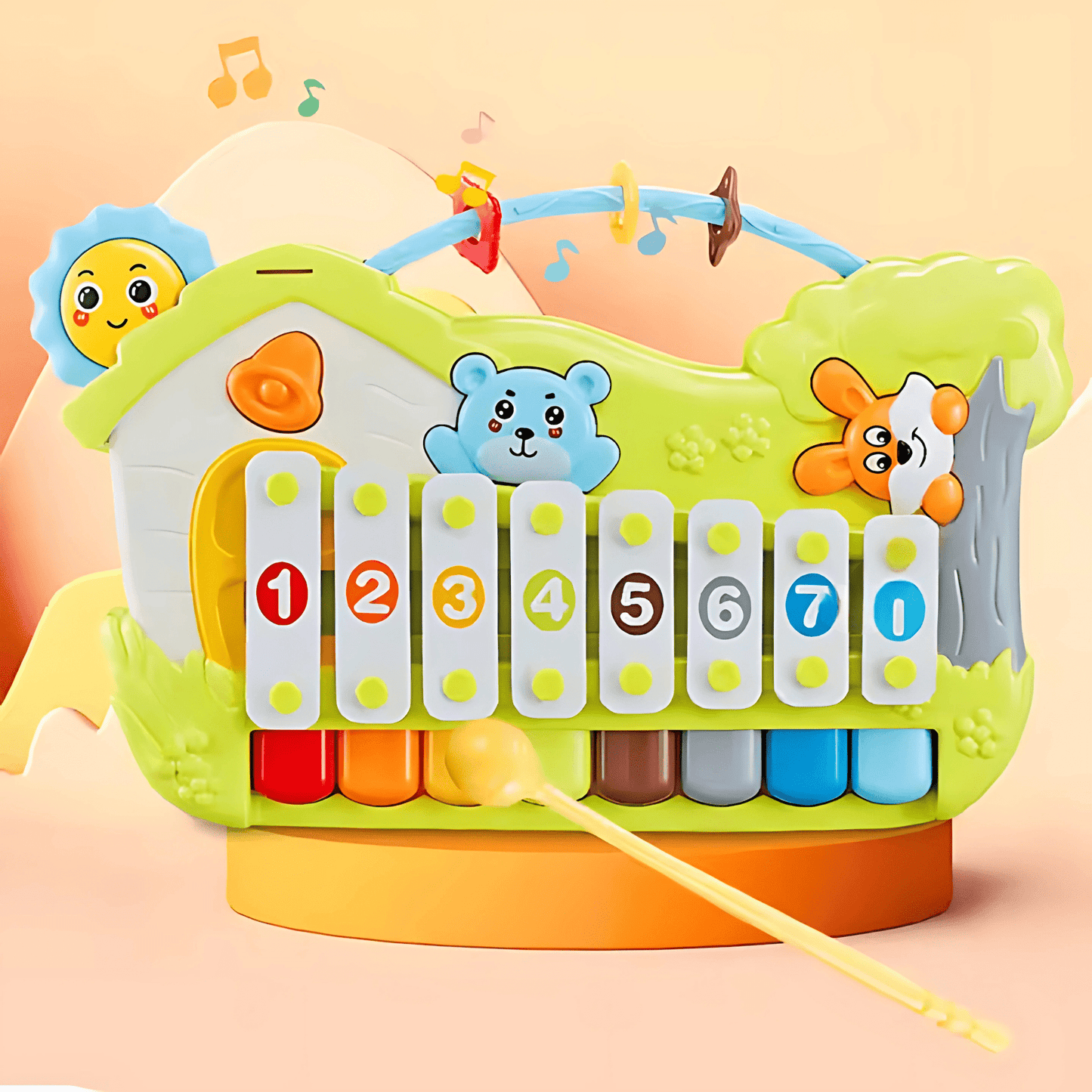 2 - in - 1 Music Forest Piano Toy – 8 - Key Educational Keyboard - Twisoo