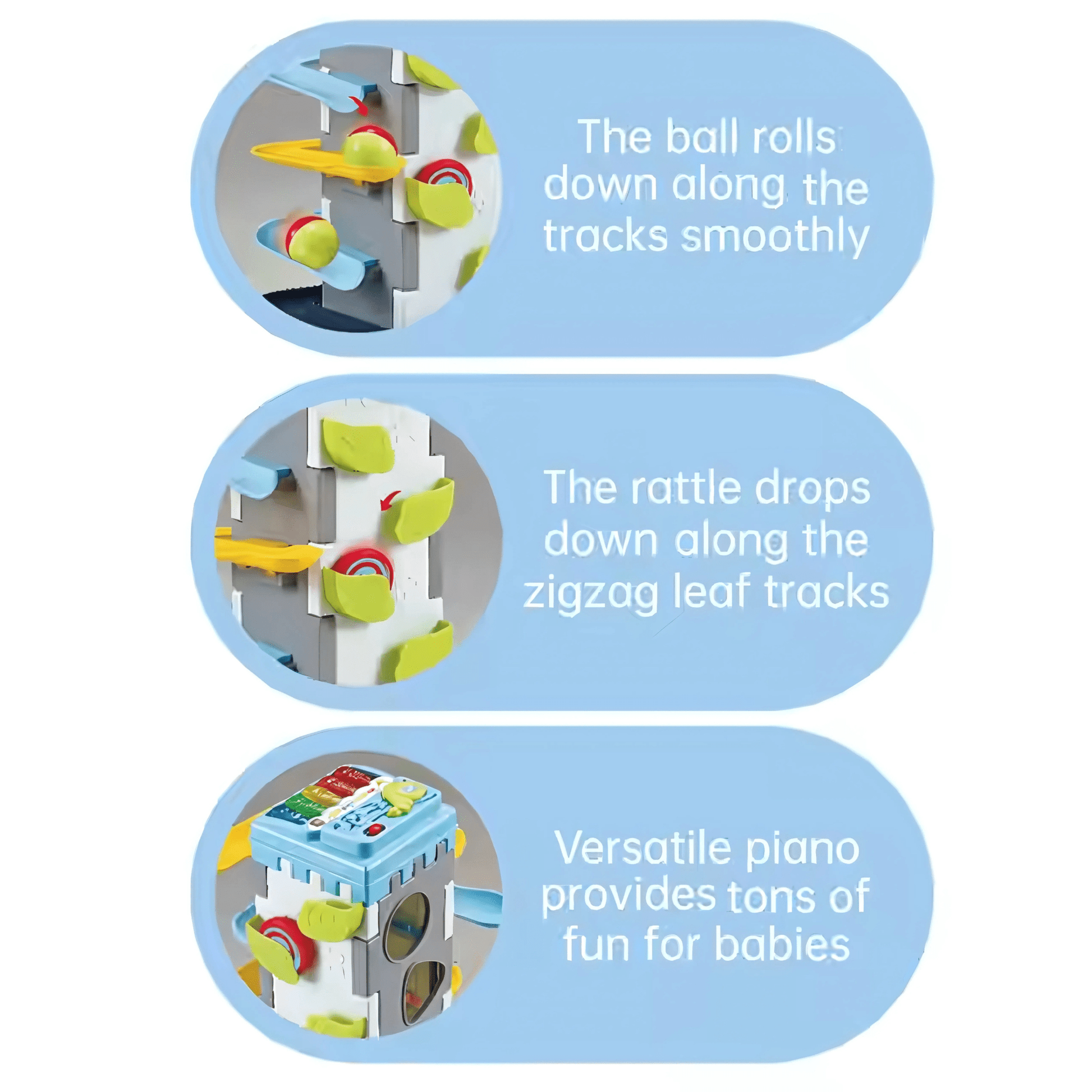 2 - in - 1 Playset with Race Track Shape Sorter &amp; Rolling Ball Piano - Twisoo
