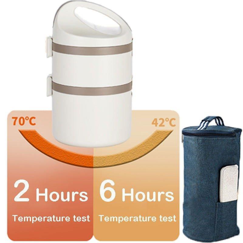 2 - Tier Stainless Steel Lunch Box with Insulated Bag for Office Use 🍱✨ - Twisoo