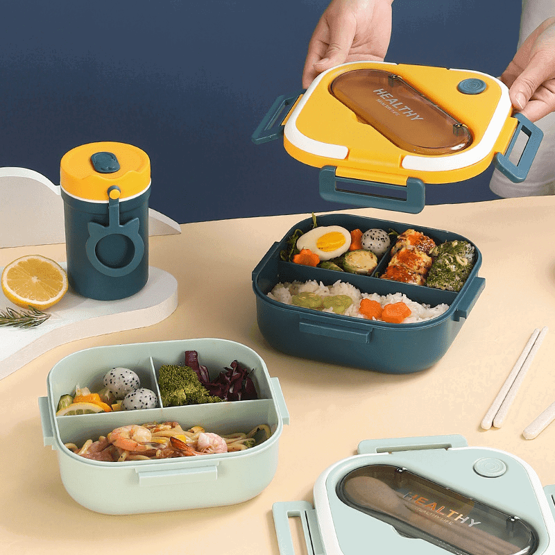 304 Bento Lunchbox with 2 Compartment with Spoons for Teenagers and Adults - Twisoo