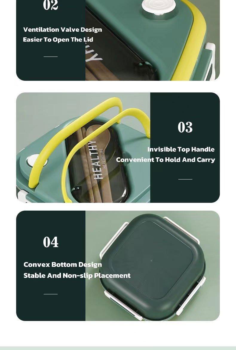 304 Bento Lunchbox with 2 Compartment with Spoons for Teenagers and Adults - Twisoo