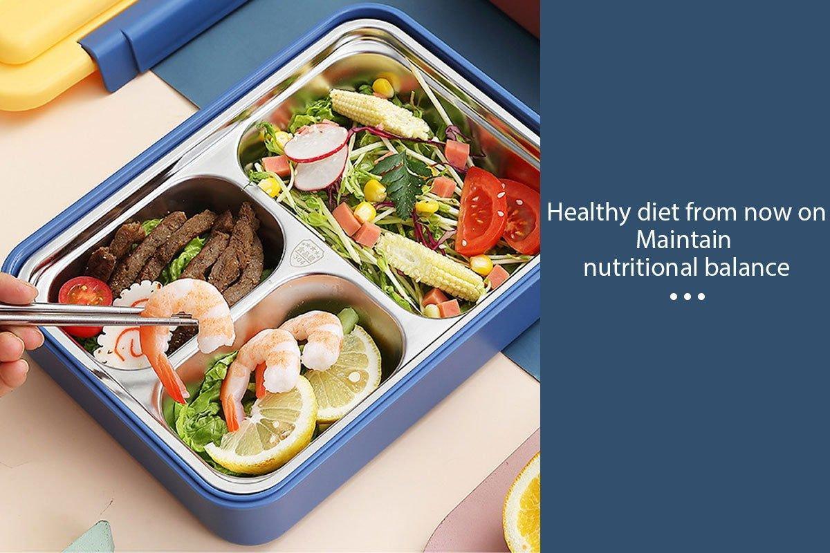 4 Compartment Bento - Steel Lunch Box for Teenagers and Adults - Twisoo