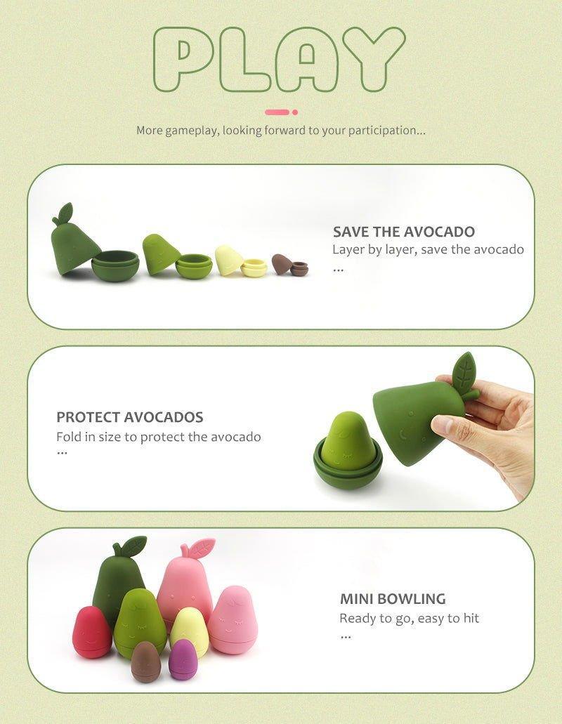 4 PCS Silicon Avocado - Stack Toy Set for Babies - Twisoo