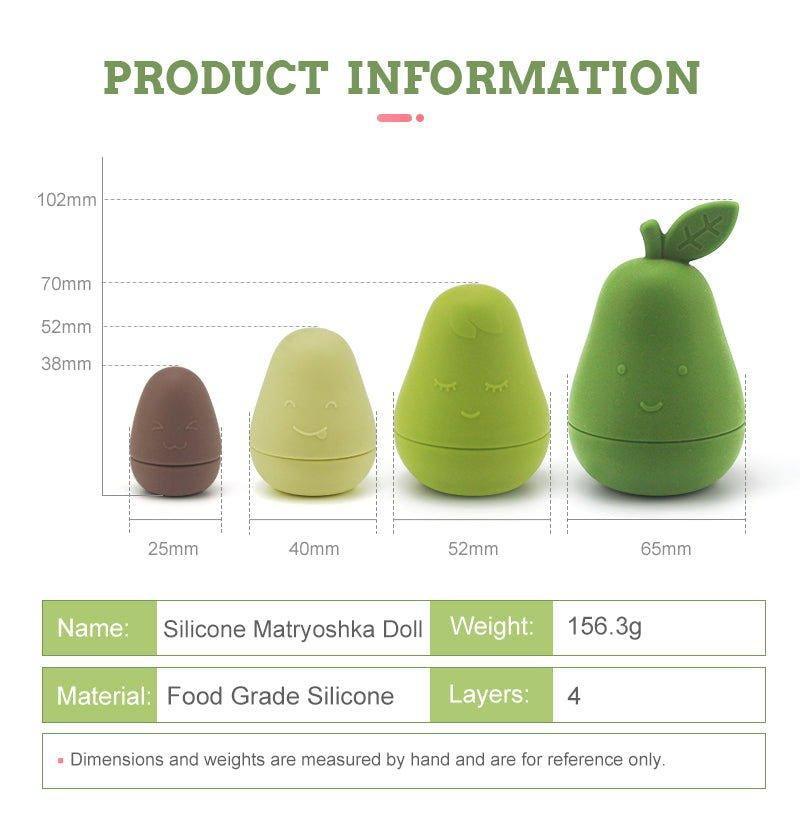 4 PCS Silicon Avocado - Stack Toy Set for Babies - Twisoo