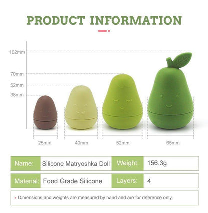 4 PCS Silicon Avocado - Stack Toy Set for Babies - Twisoo