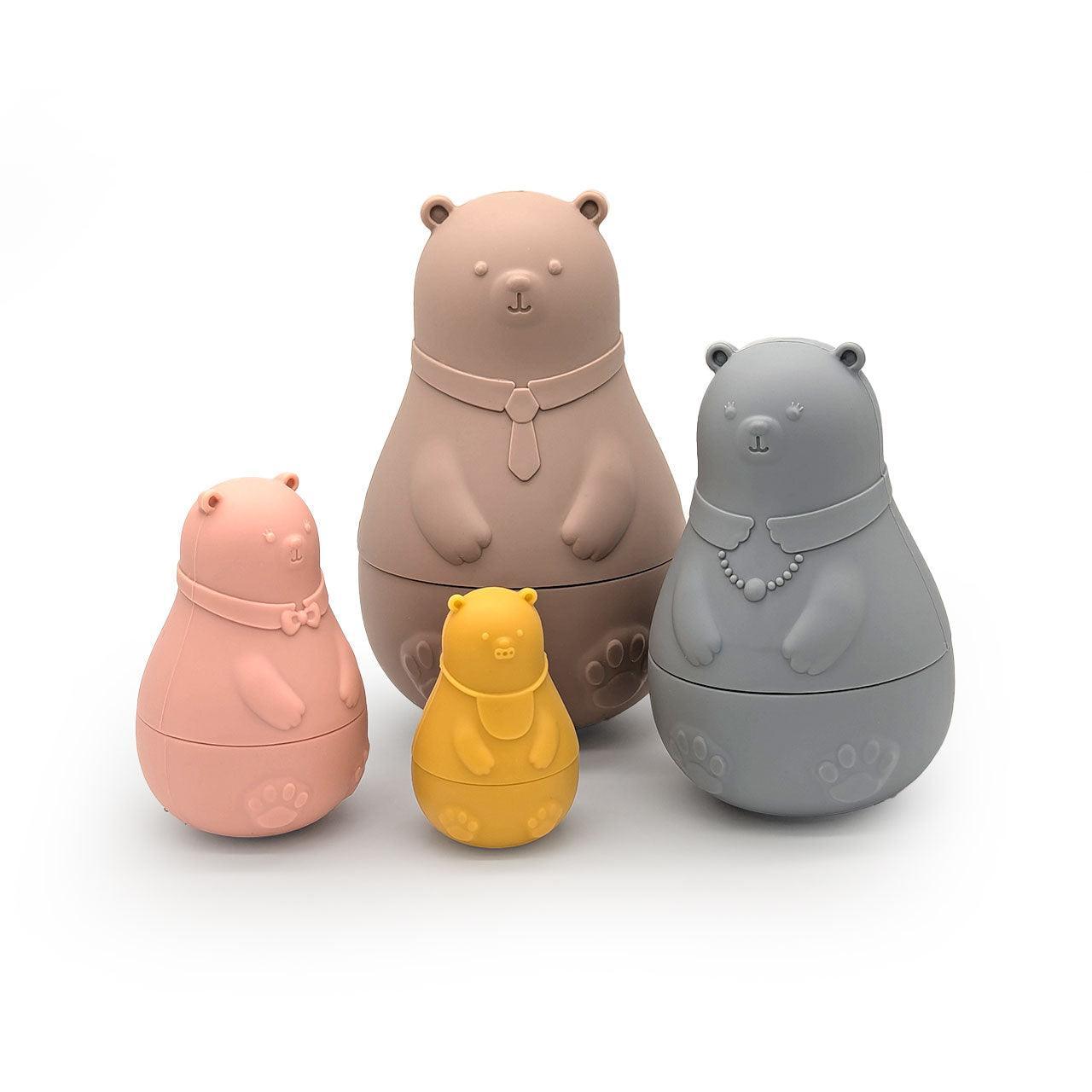 4 PCS Silicon Bear - Stack Toy Set for Babies - Twisoo