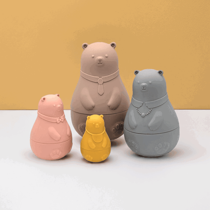 4 PCS Silicon Bear - Stack Toy Set for Babies - Twisoo