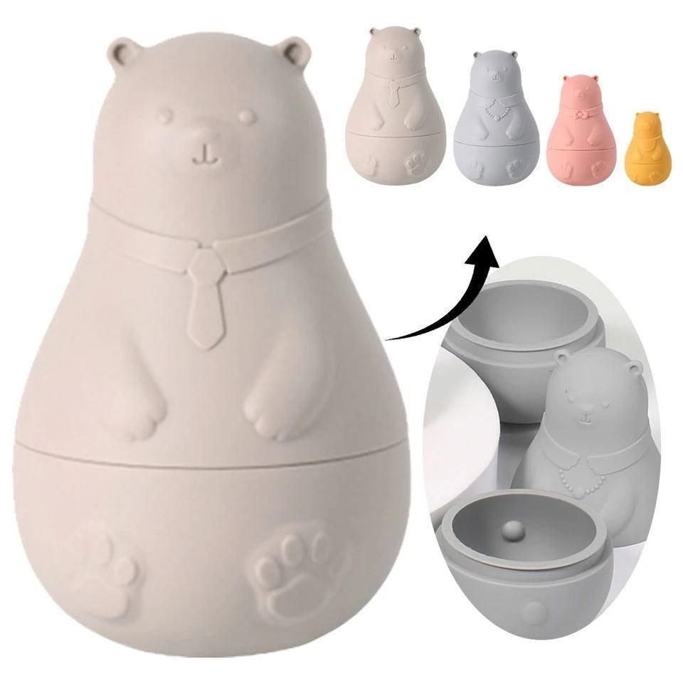 4 PCS Silicon Bear - Stack Toy Set for Babies - Twisoo