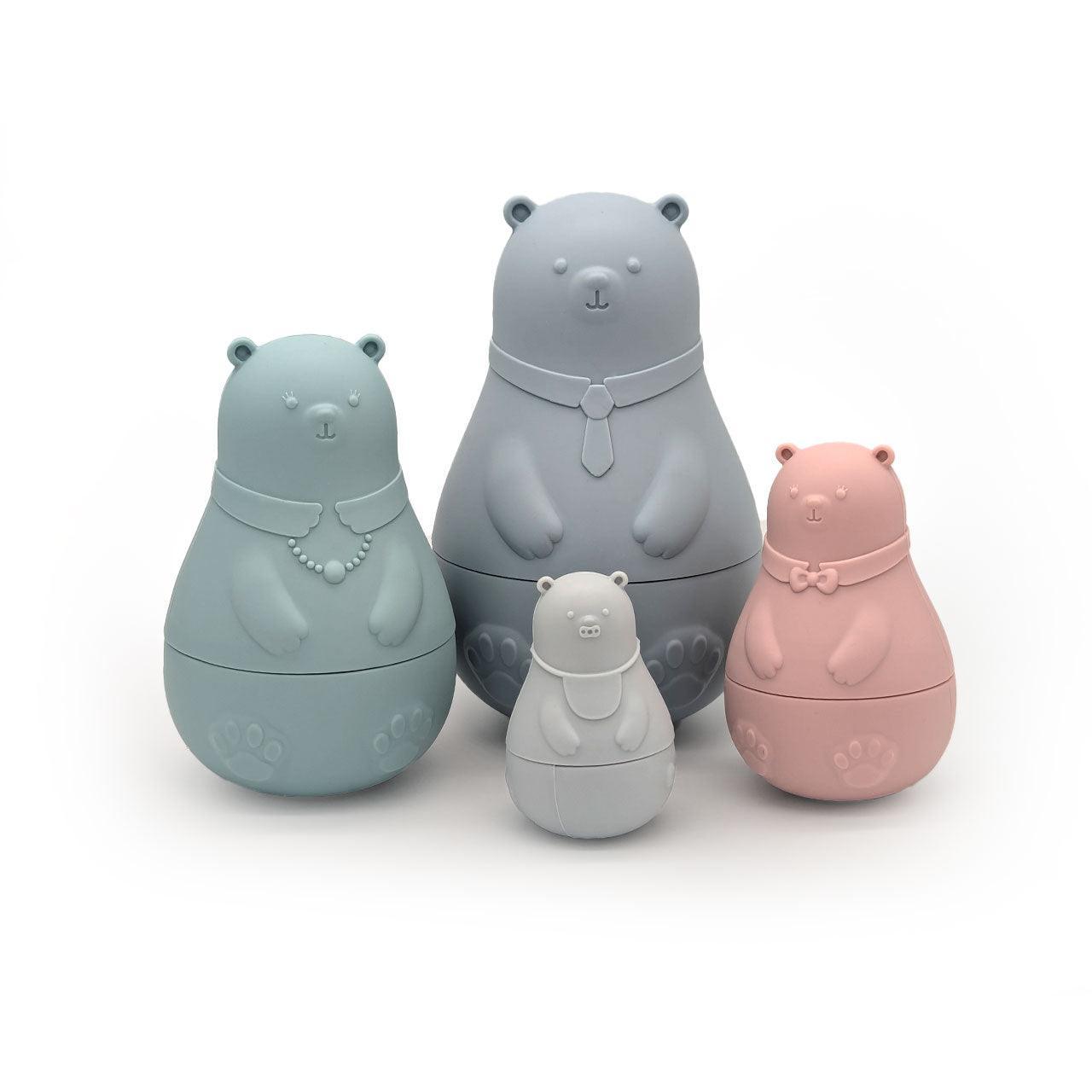 4 PCS Silicon Bear - Stack Toy Set for Babies - Twisoo