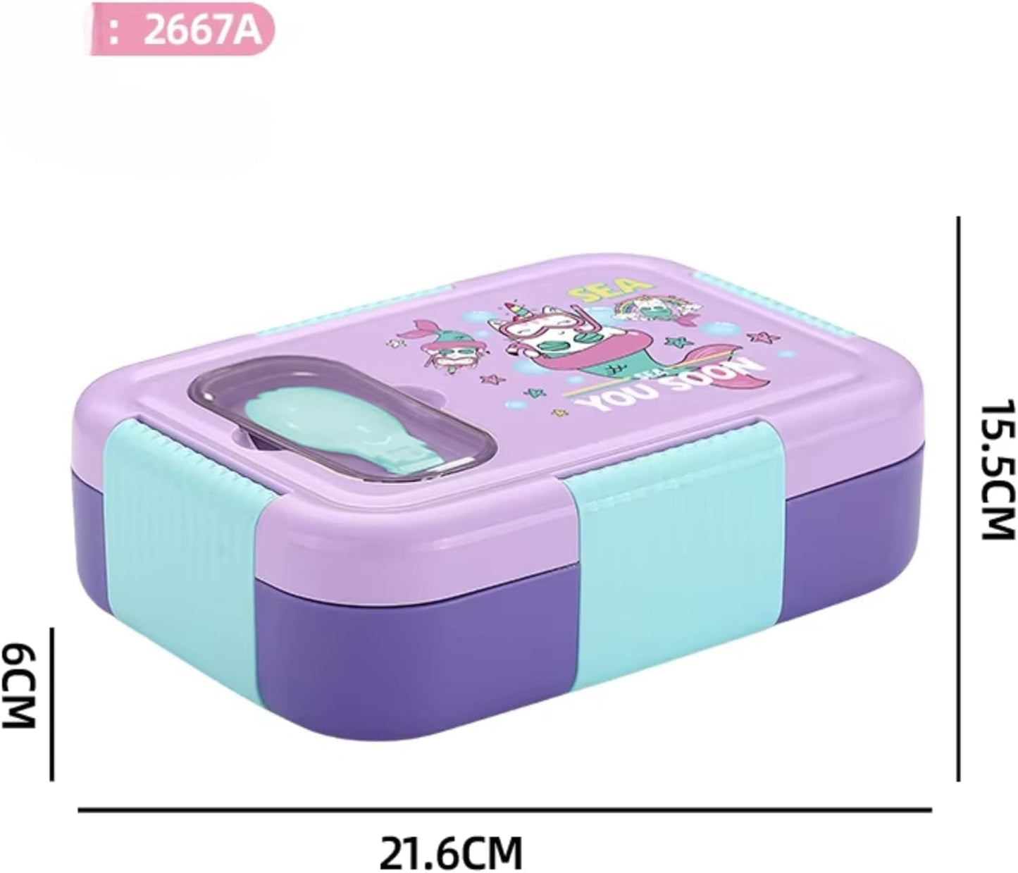 Stainless Steel School Lunch Box for Kids – 3 Compartment, 600ml