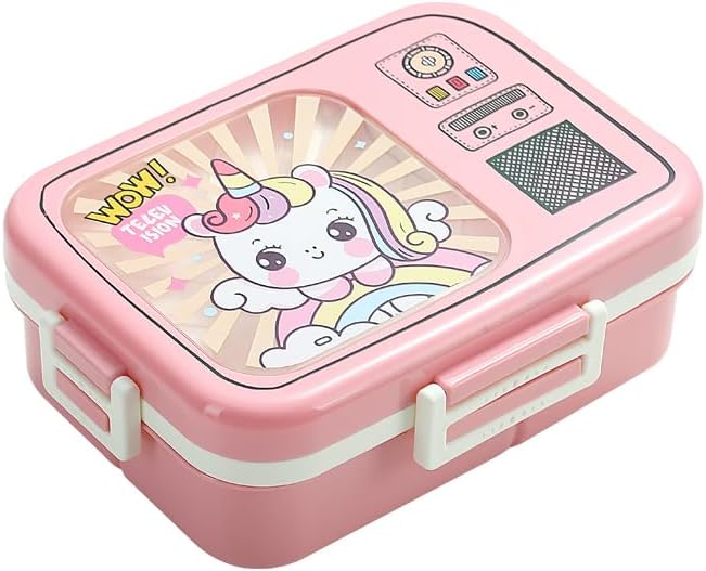 Dual Layer Bento Lunch Box with 3 Compartments