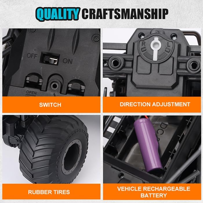 Remote Control Car with Big Wheels, 360° Rotation