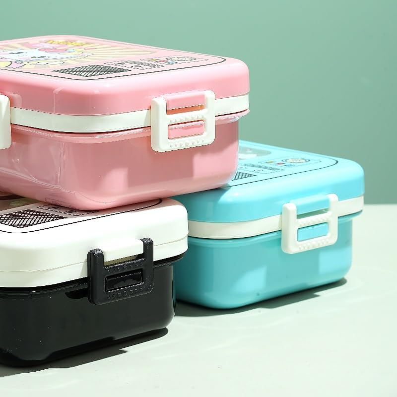Dual Layer Bento Lunch Box with 3 Compartments