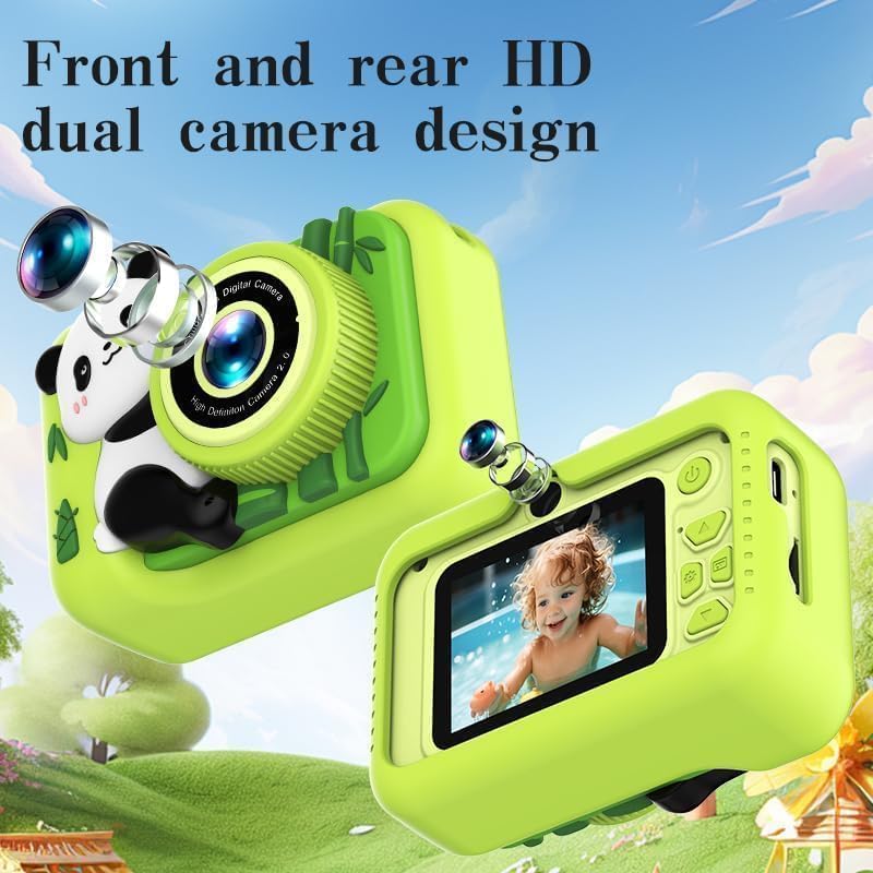 Dual HD 1080P Kids Camera Toy with 32GB SD Card- 2-Inch Screen