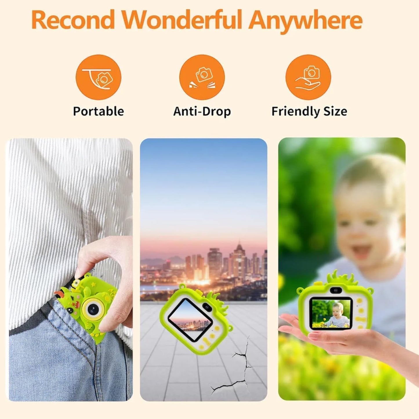 3D Cartoon Kids Digital Camera with Tripod