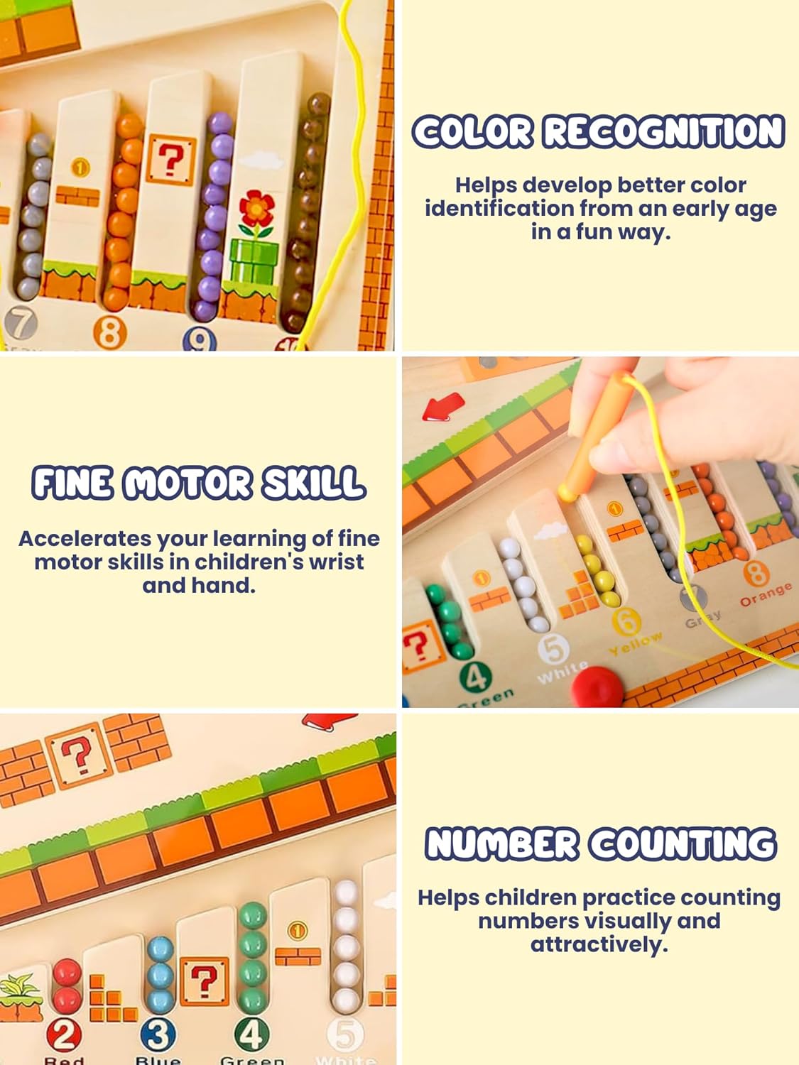 Twisoo Montessori Magnetic Color & Number Maze Board – 2-in-1 for Toddlers