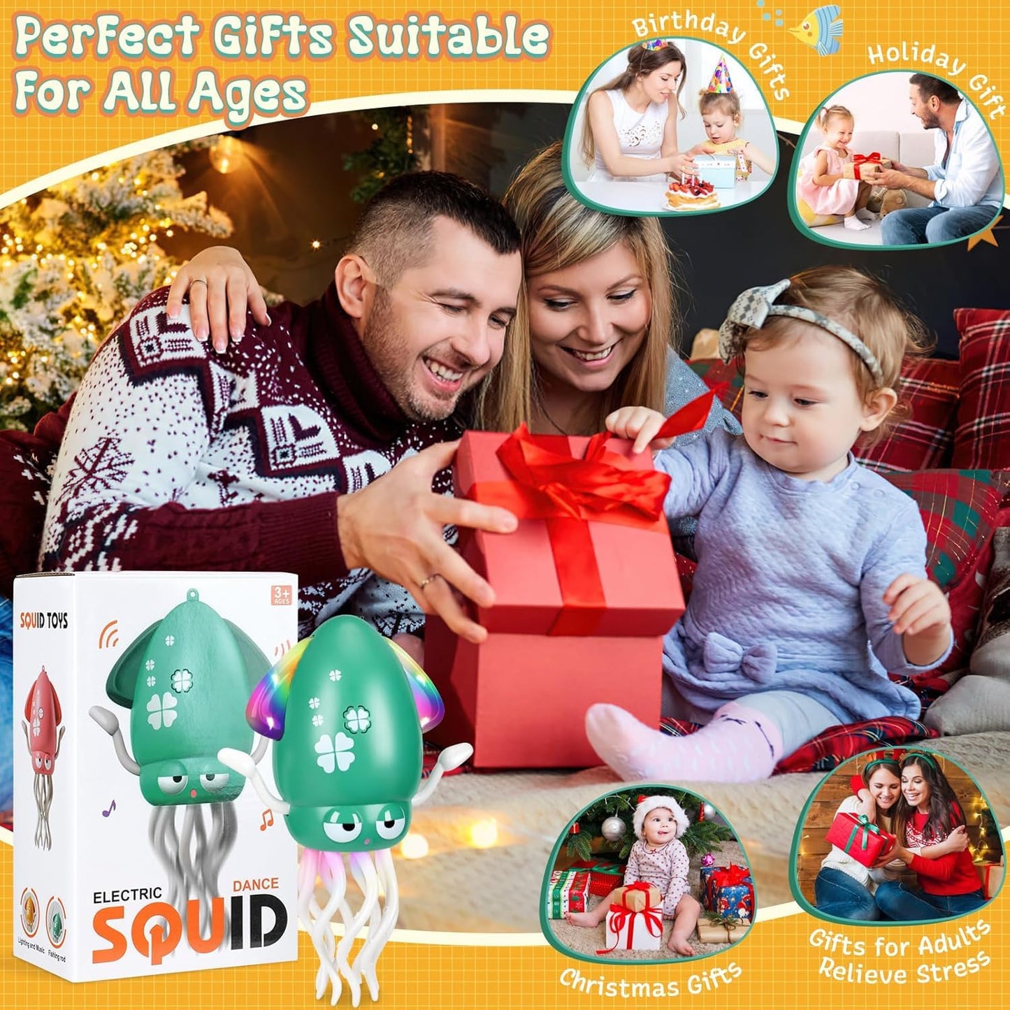 Electric Crawling Octopus Tummy Time Baby Toy