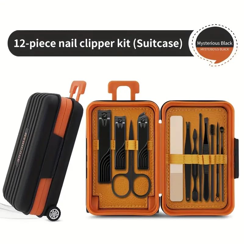 12-in-1 Stainless Steel Manicure Set – Portable Nail Clippers &amp; Beauty Tools Kit