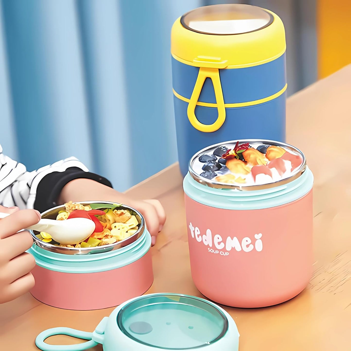 Double Soup Bowl Insulated Lunch Container -Leak Proof Airtight Food Jar