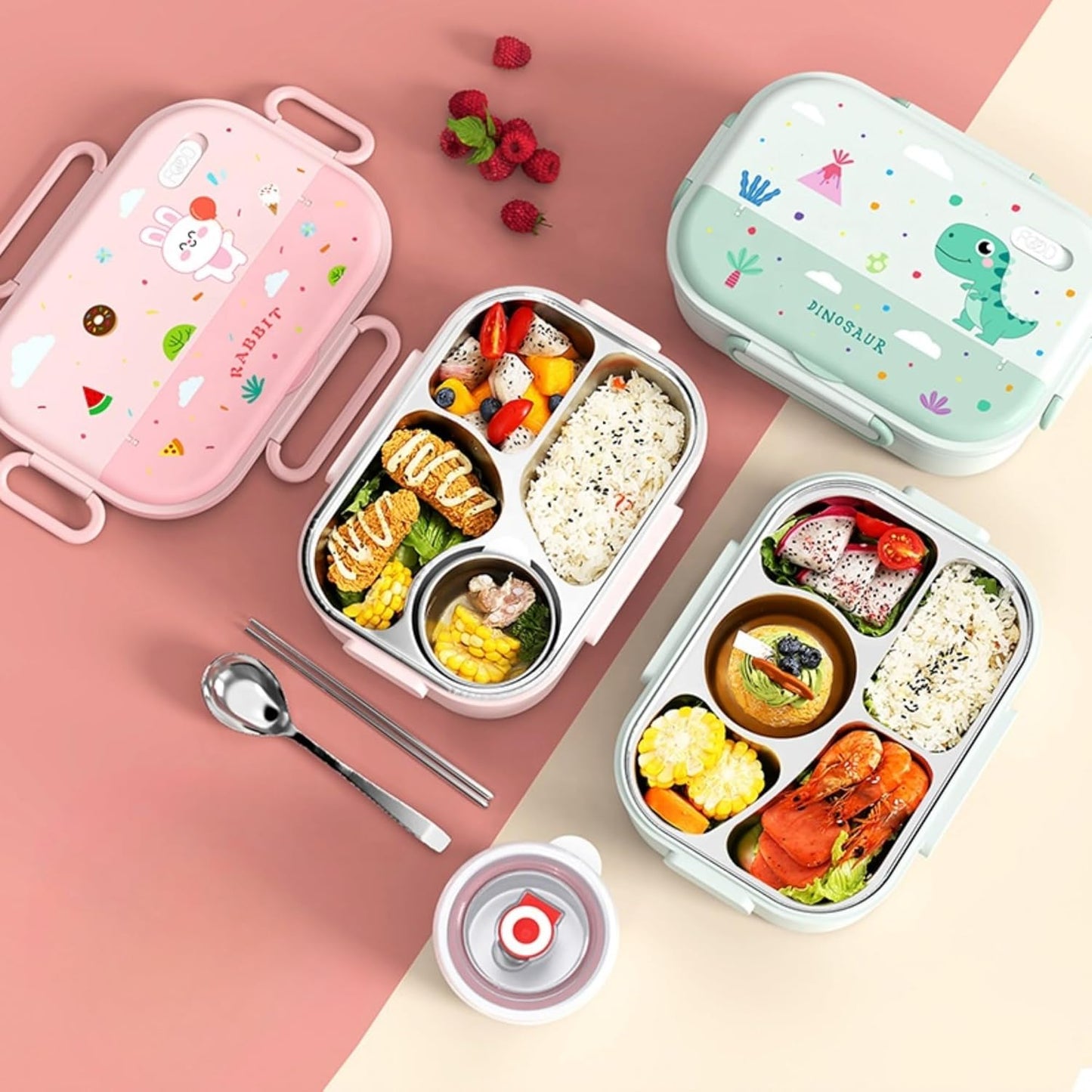 Kids Bento Lunch Box with Insulated Carry Bag