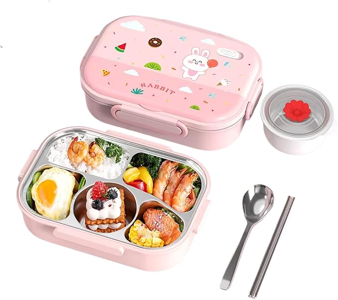 Kids Bento Lunch Box with Insulated Carry Bag