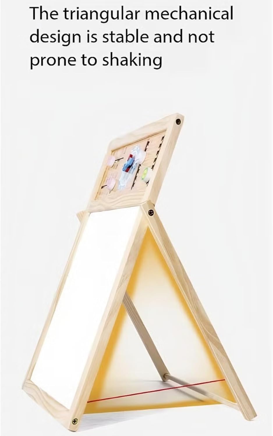 Kids Double-Sided Wooden Art Easel with Magnetic Black & White Board