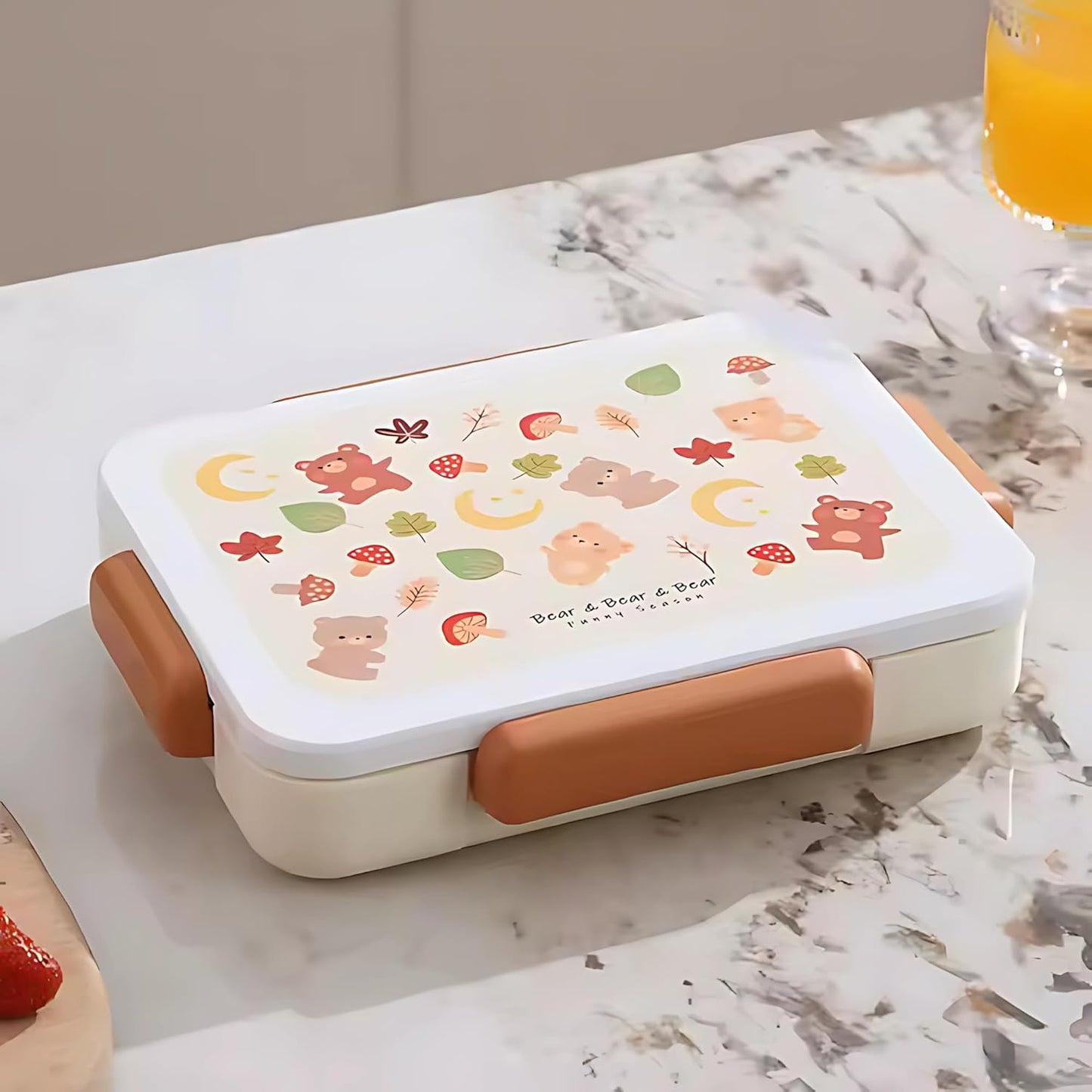 Kids Lunch Box – BPA-Free,5-Compartment (White-Plastic)