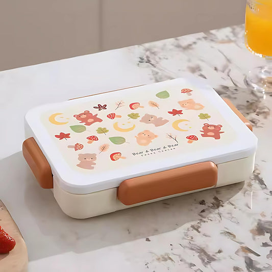Kids Lunch Box – BPA-Free,5-Compartment (White-Plastic)