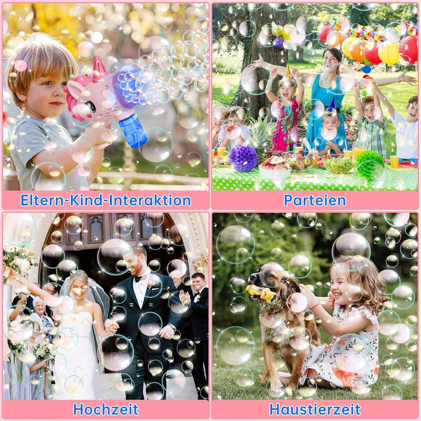 Kids Unicorn Bubble Machine Gun – Pack of 2(Blue+Pink)