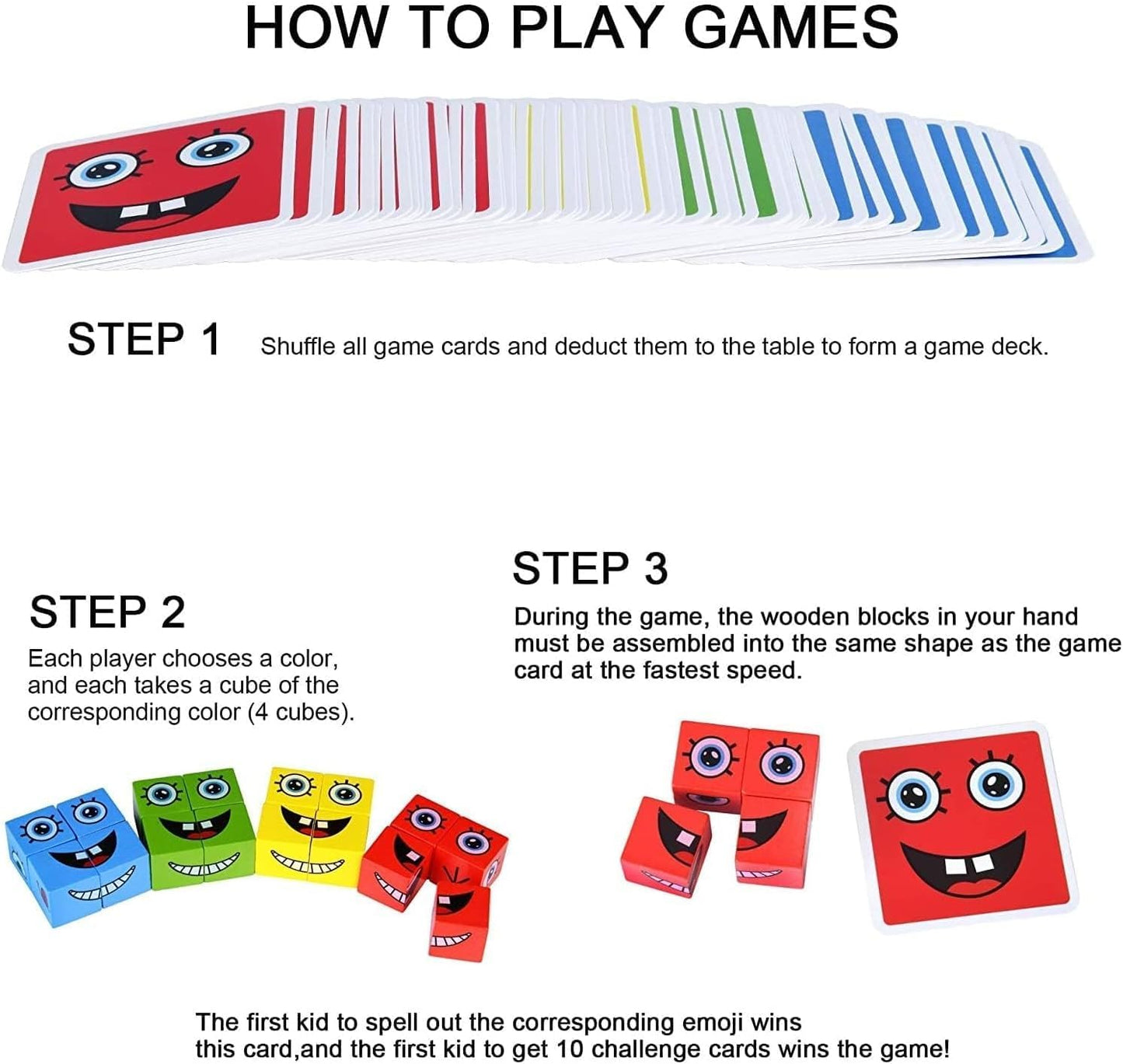 Magic Cube Funny Face Puzzle for Kids | Educational Expression Blocks