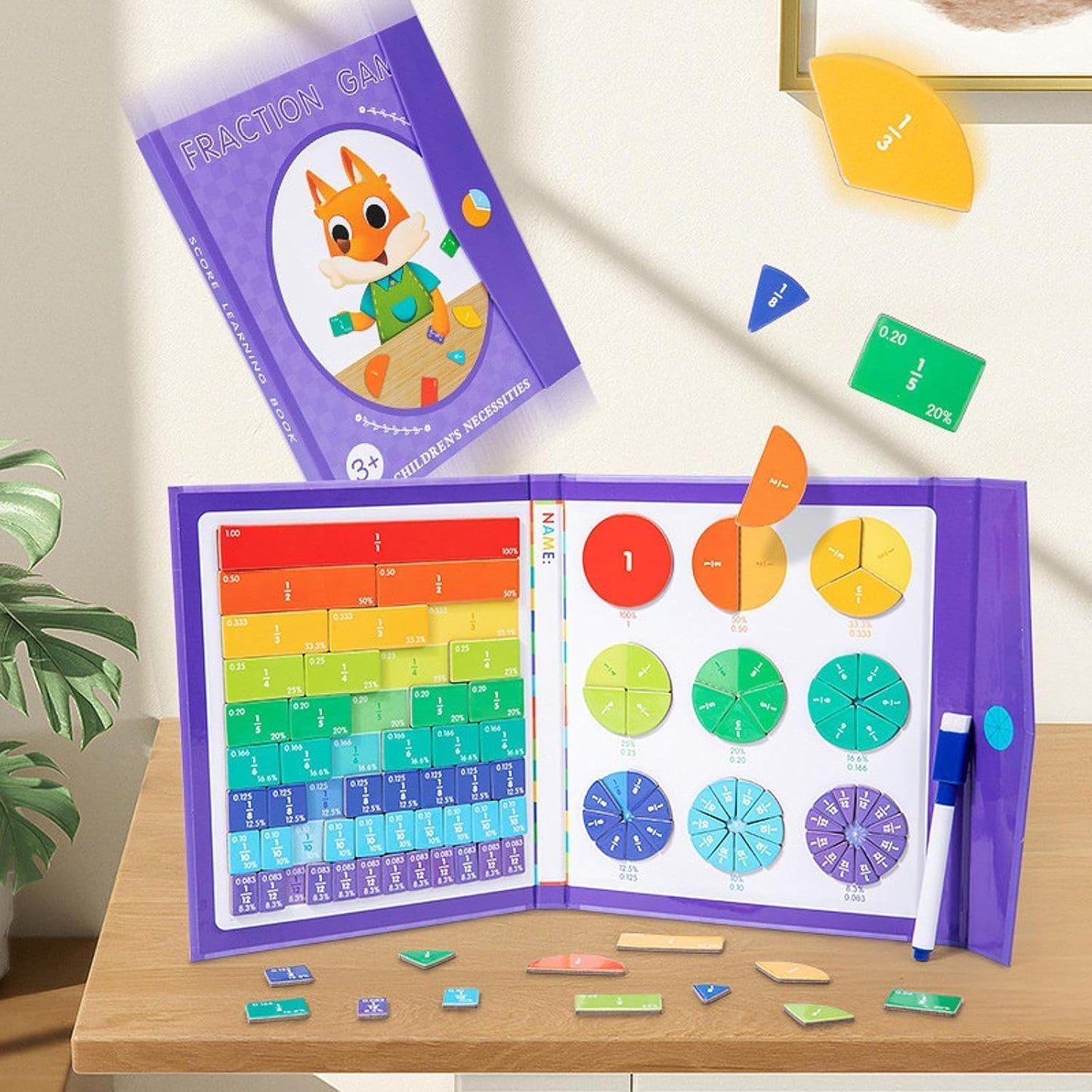 Math Manipulatives Fraction Tiles &amp; Circles for Kids
