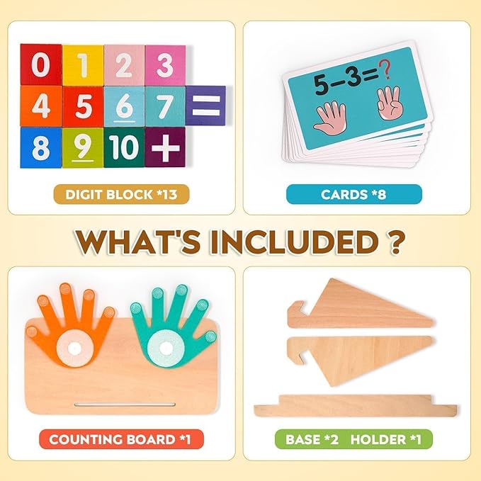 Montessori Wooden Educational Finger Counting Math Game For Toddlers