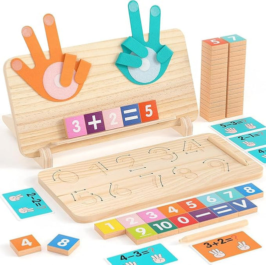 Montessori Wooden Educational Finger Counting Math Game For Toddlers
