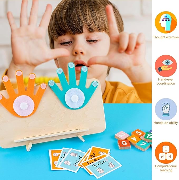 Montessori Wooden Educational Finger Counting Math Game For Toddlers
