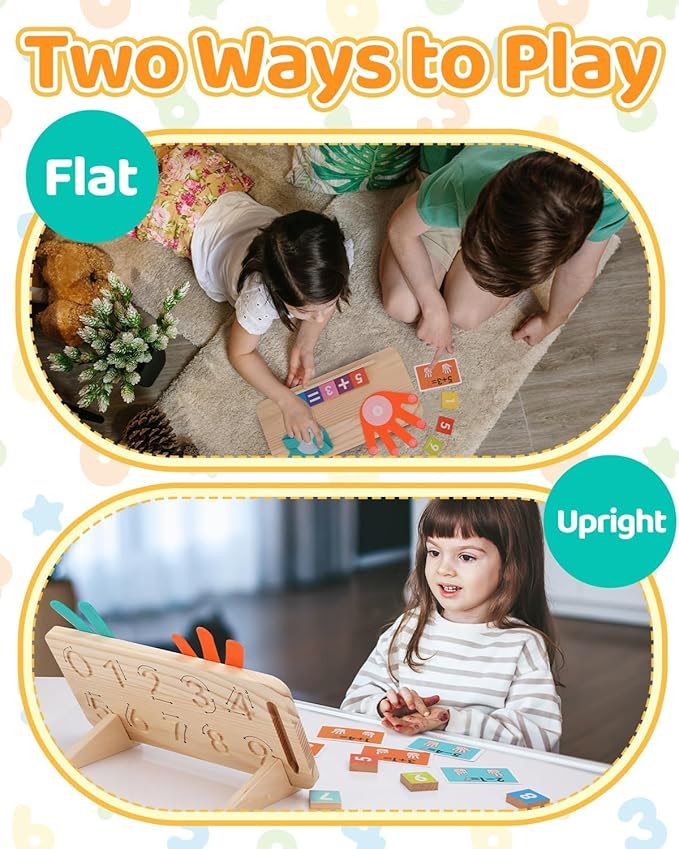 Montessori Wooden Educational Finger Counting Math Game For Toddlers