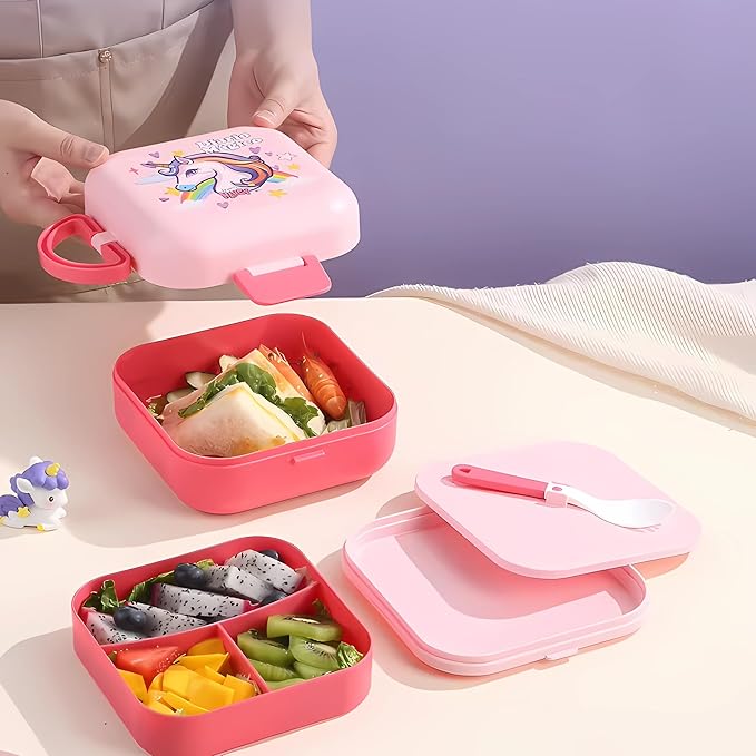 Portable Plastic Lunch Box Set –School & Office Use 1000ml