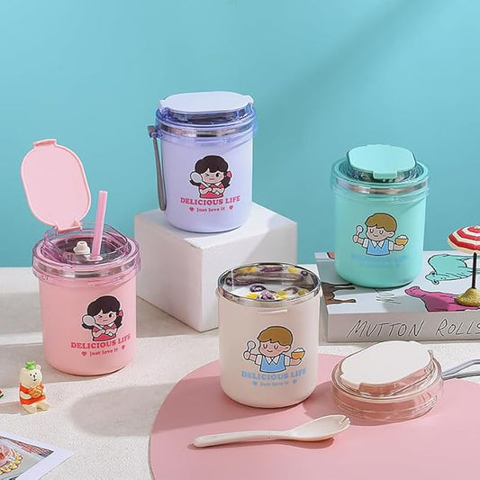 Portable Stainless Steel Soup & Breakfast Cup 500ml
