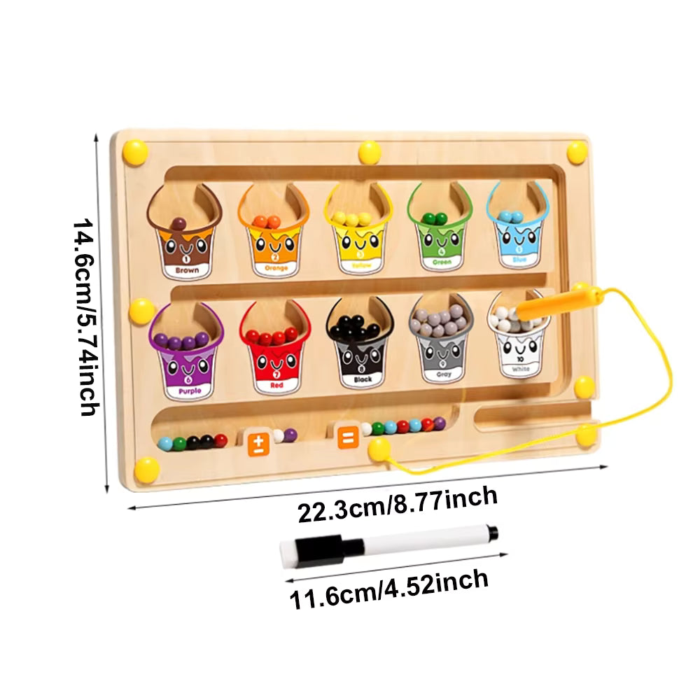 Twisoo Montessori Wooden Magnetic Number Maze Toy – 2-in-1