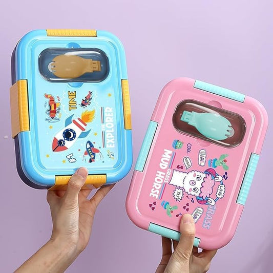 School Lunch Box for Kids Stainless Steel  – 3 Compartment, 600ml
